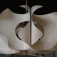 Space Age pendant lamp by Jean D'Imbleval in white lacquered aluminum, 1970