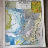 Ancienne carte scolaire : France, Nord-est, Hatier Kaeppelin.