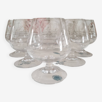 Set of 6 unstamped Saint-Louis cognac glasses, Tenareze model