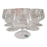 Set of 6 unstamped Saint-Louis cognac glasses, Tenareze model