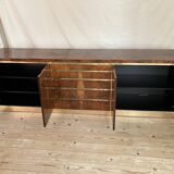 sideboard by Jean Claude Mahey in burr walnut 1970