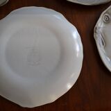 Set of 5 fish plates in earthenware from Salins.