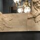 Charming artist mirror "at the vine" plaster of the 1990s 64x64cm