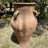 Ancient terracotta pottery jar