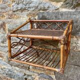 Rattan wall shelf