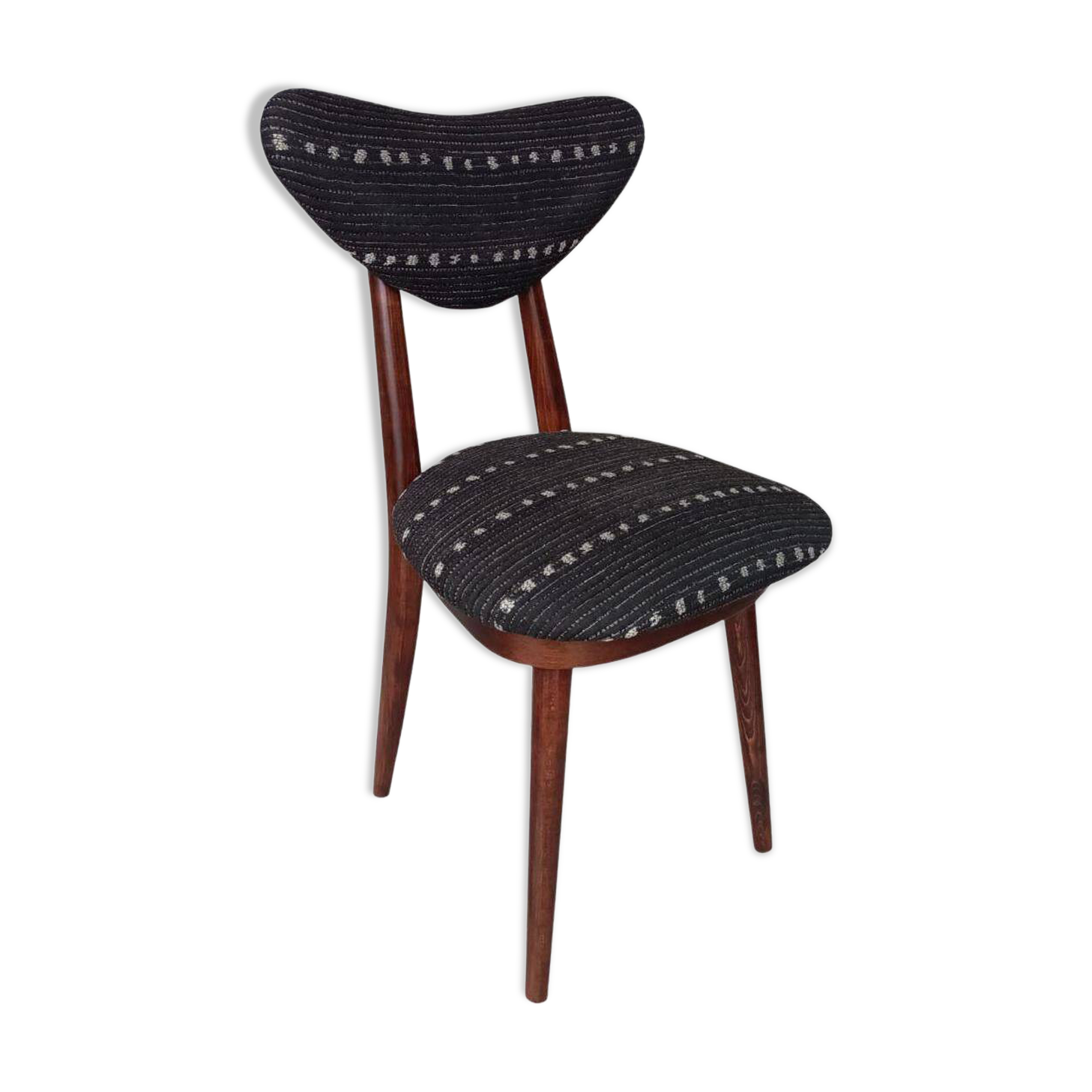 Chaise en tissu noir perennials dotty, europe, années 1960