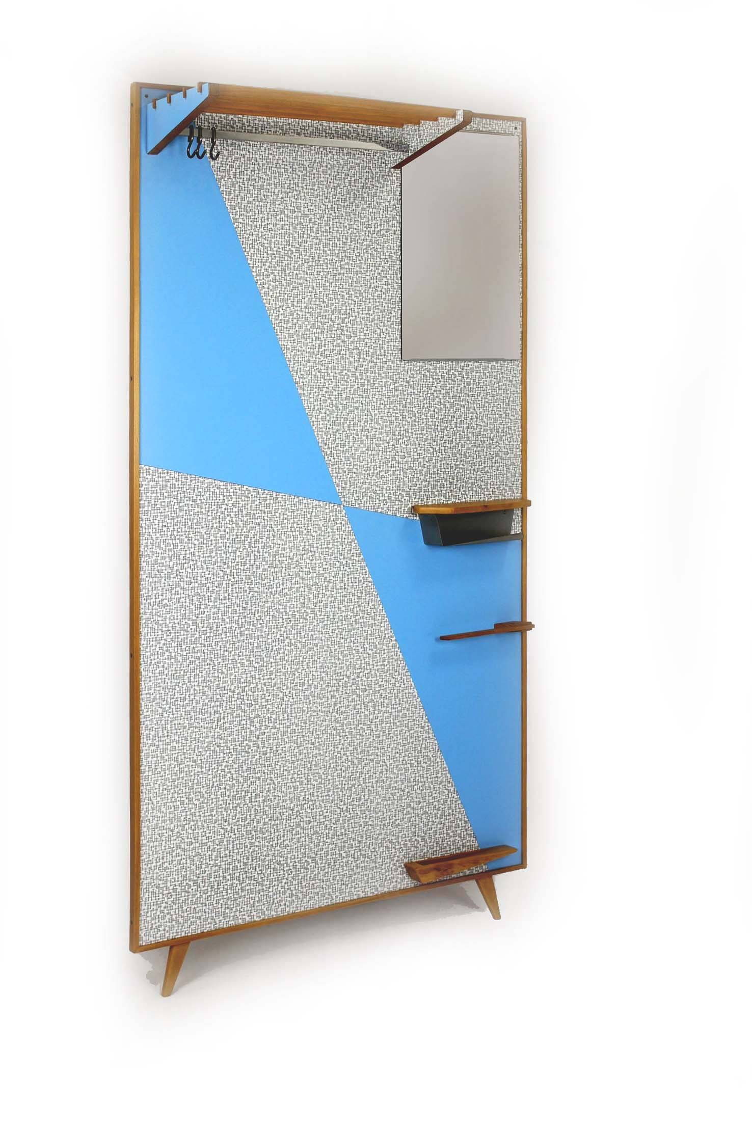 Vintage Geometric Coat Rack from Drevokov Blatna, 1972