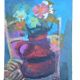 Robert Dago Oil on Canvas Still Life Jug with Flowers 1988