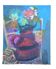 Robert Dago Oil on Canvas Still Life Jug with Flowers 1988