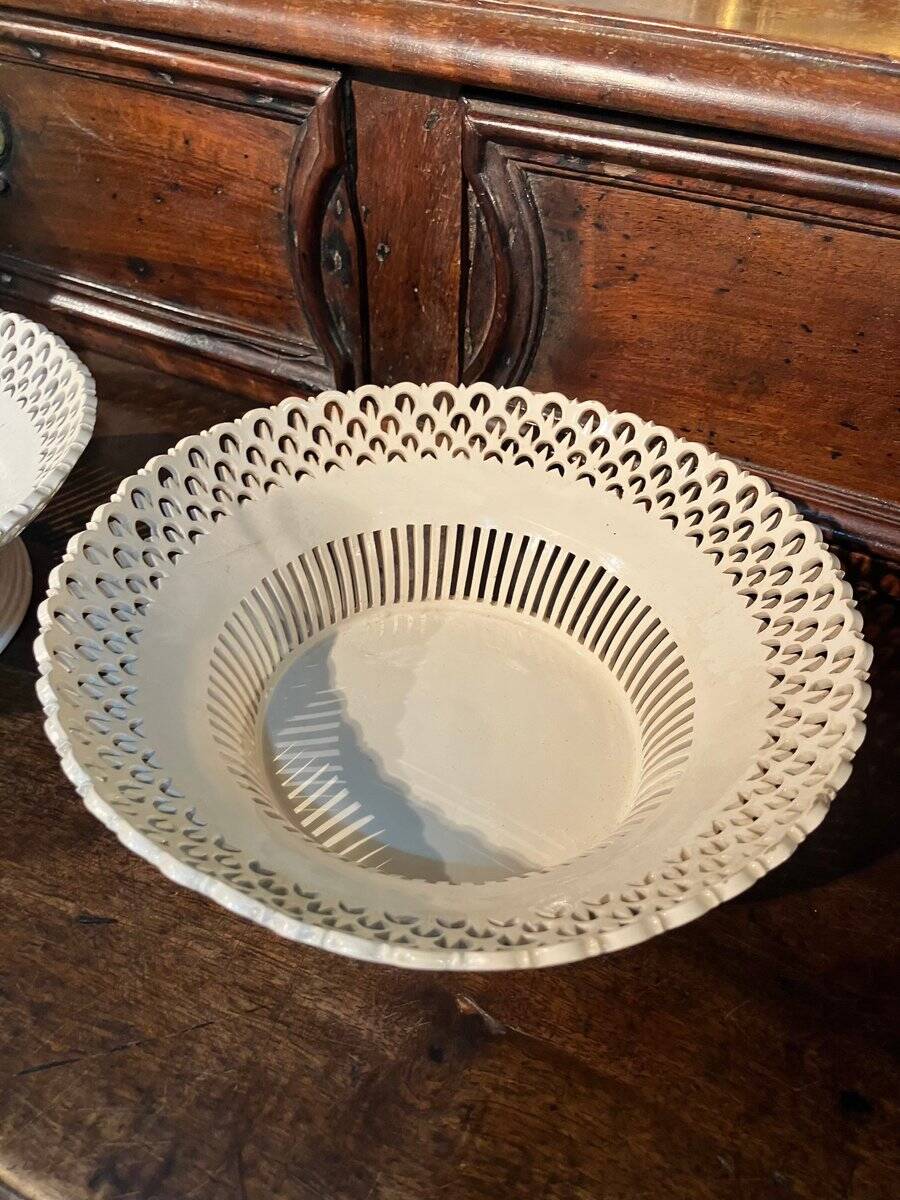 19th Century Italian Pierced Porcelain Compotes from Giustiniani Manufacture, Set of 2