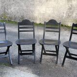 Black folding chairs
