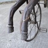Wooden horse tricycle