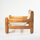 Sling chair in pine, canvas and shipskin, 1970s