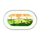 Plat vintage laplau par villeroy & boch porcelaine "scène au champ", naïf design