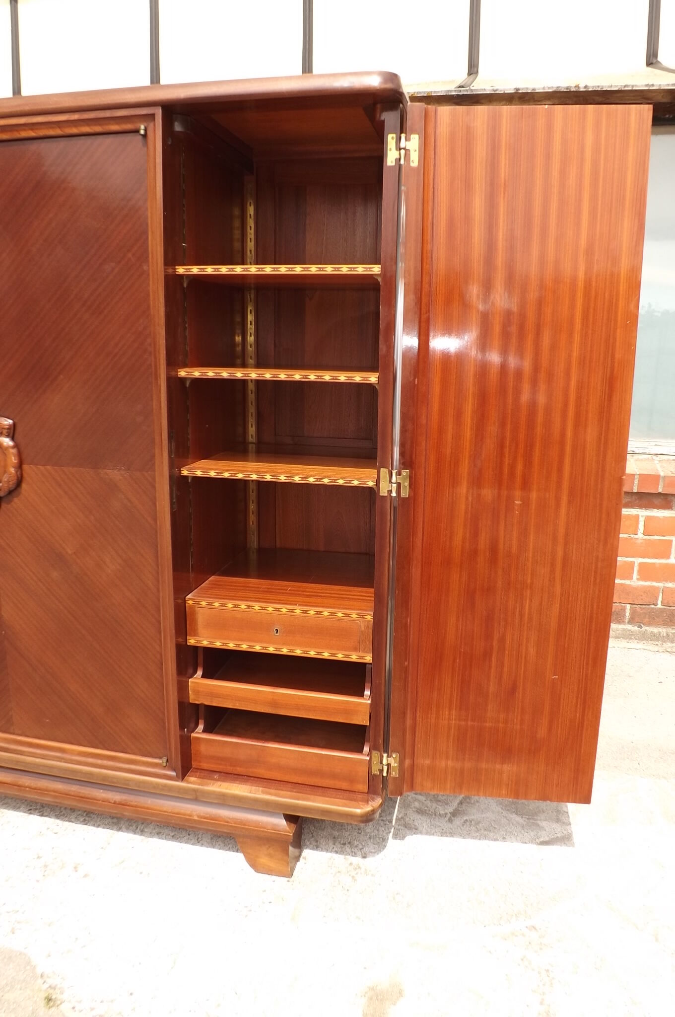 Mahogany wardrobe by Gaston Poisson art deco 1930