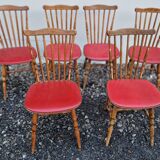 Set of 6 Baumann chairs in turned wood