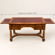 French bureau from the 19th century, Empire style in mahogany, leather with extensions.