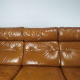 Scandinavian fawn leather sofa