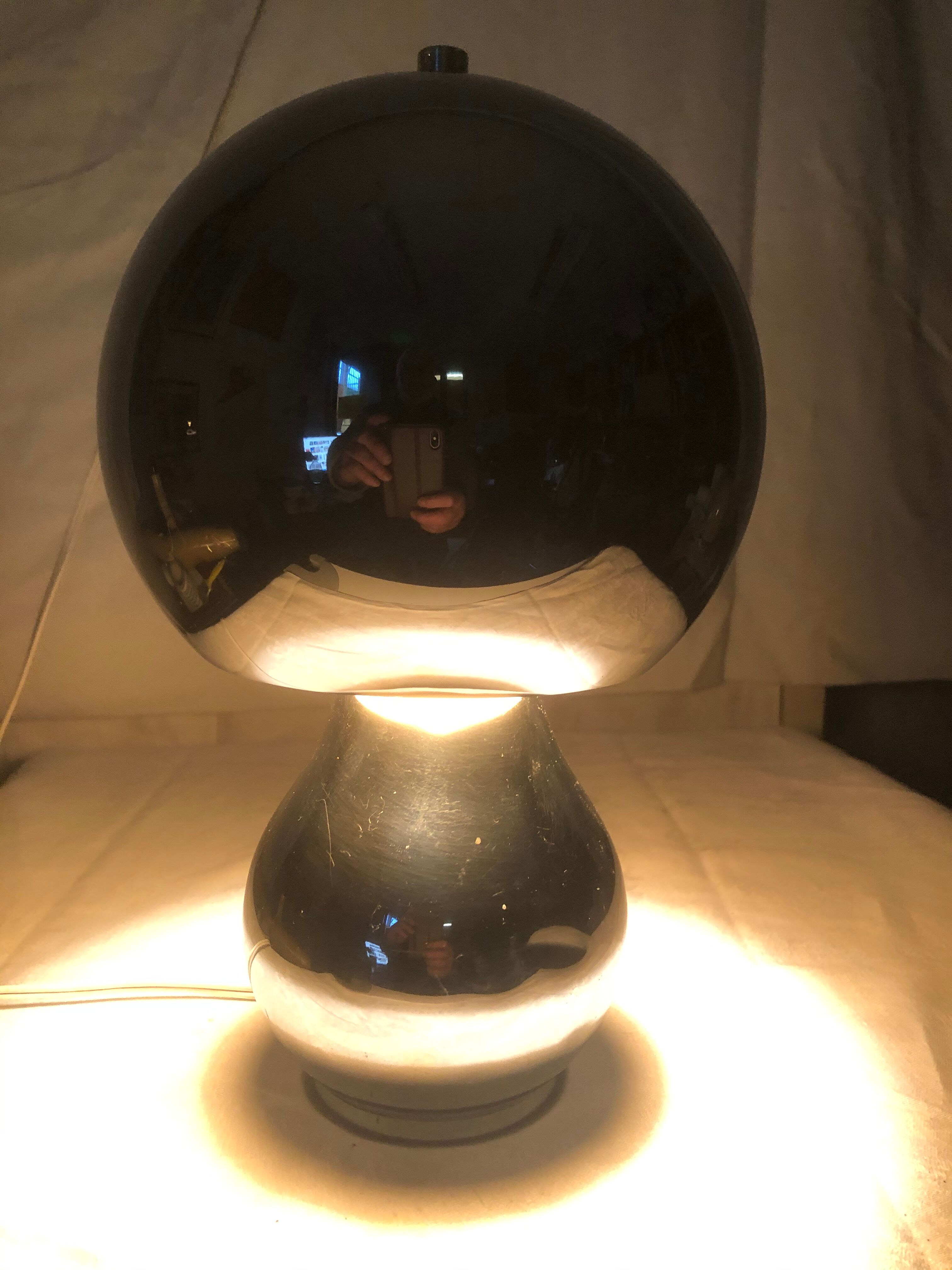 Chrome mushroom lamp 1970