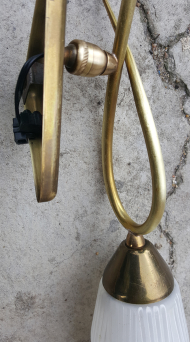 Pair of wall lamps, lunel edition, 1961 paris, vintage 50s, 60s.