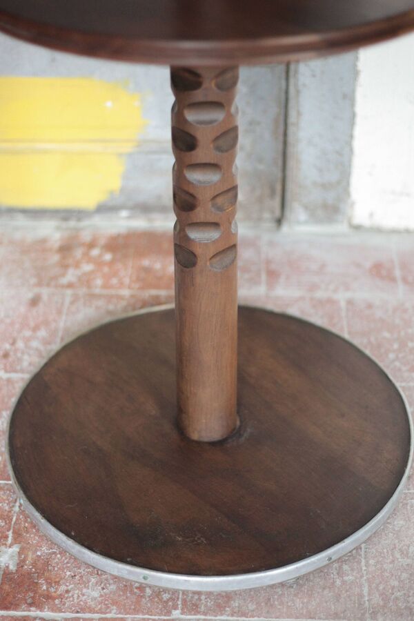Lampadaire bois vintage, table de lecture, table bois sculptée, liseuse