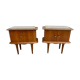 Pair of wooden and marble bedsides, 1960s