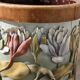 Sculpted paper basket Art Nouveau
