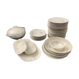 Vintage service porcelain Limoges 37 pieces france limoges unic beige gray gold