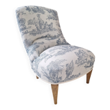 Blue toile de Jouy toad armchair