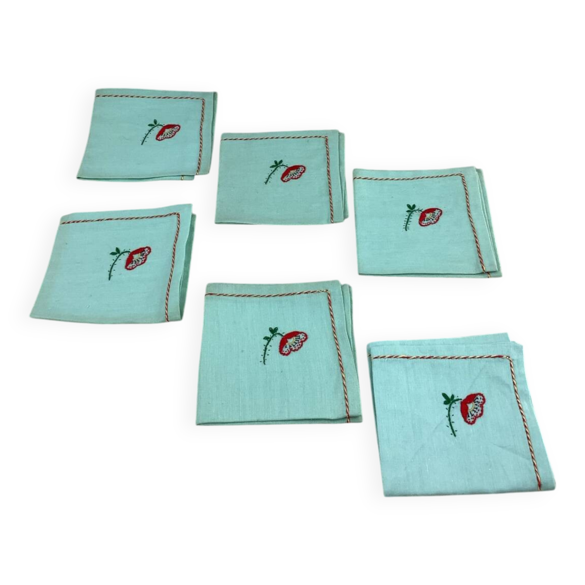 6 Antique tea towels
