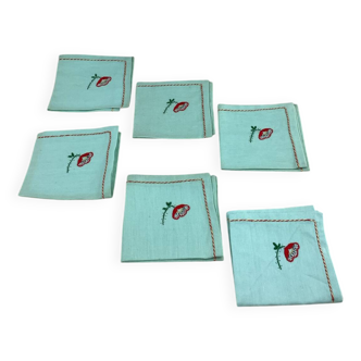 6 Antique tea towels