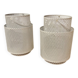 Set of 2 large metal candle holders in scandinavian design.