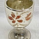 Painted blown glass egg cup with mercury gilding, 19th century.