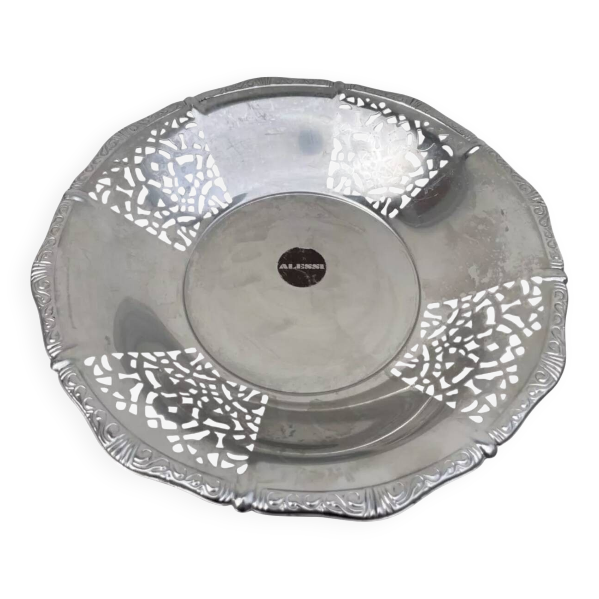 Plat coupe corbeille en métal argenté Alessi