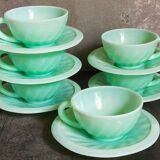 Six opaline cups