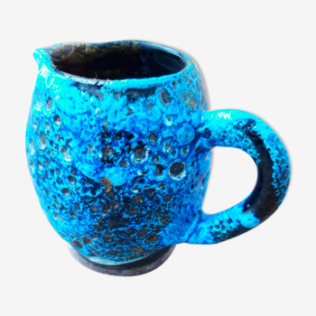 Fat Lava turquoise blue decorative pitcher/ vase