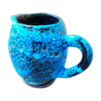 Fat Lava turquoise blue decorative pitcher/ vase