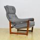 Scandinavian Rosewood Wingback Armchair with Wool Upholstery, 1960