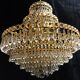Lustre Murano cristal avec structure dorée 1950