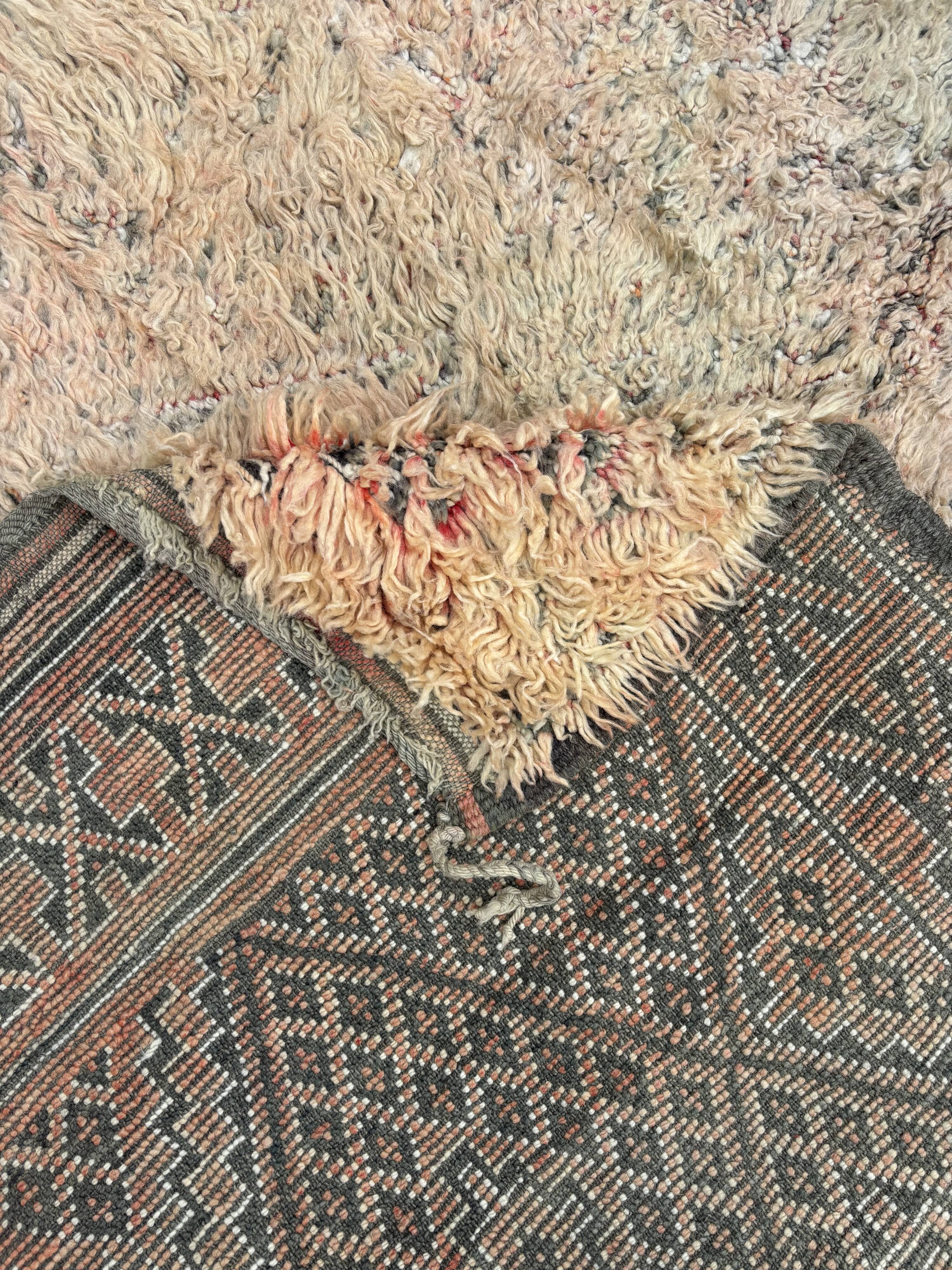 Vintage Moroccan Shaggy Rug from the Haouz region 1970