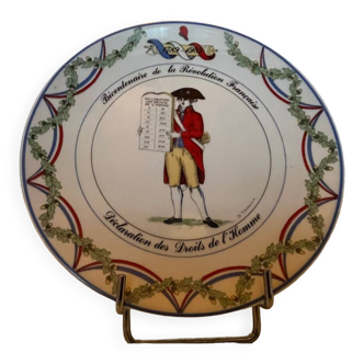 Assiette  parlante bicentenaire  de la révolution