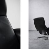 Vintage Mid-Century Modern Danish Black Leather Lounge Chair by Georg Thams