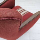 1960s, Danish armchair by Alfred Christensen, red furniture wool fabric.