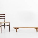 Rustic low bench in solid wood, France ca. 1850