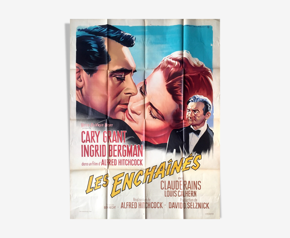 Les enchaines affiche de film 120x160 cm. - r1963 - alfred hitchcock, cary grant