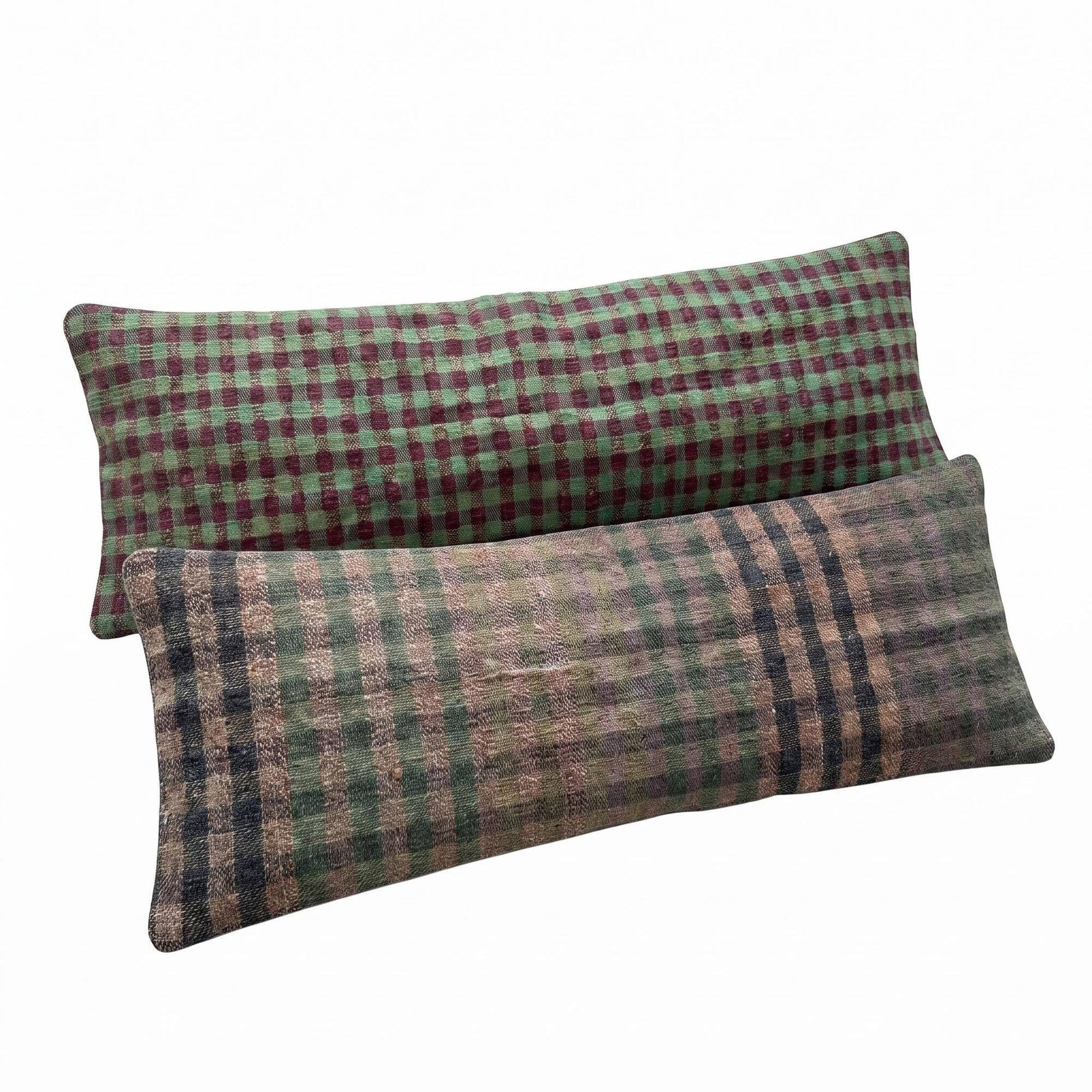Set of 2 vintage kilim cushion covers 41x119 cm