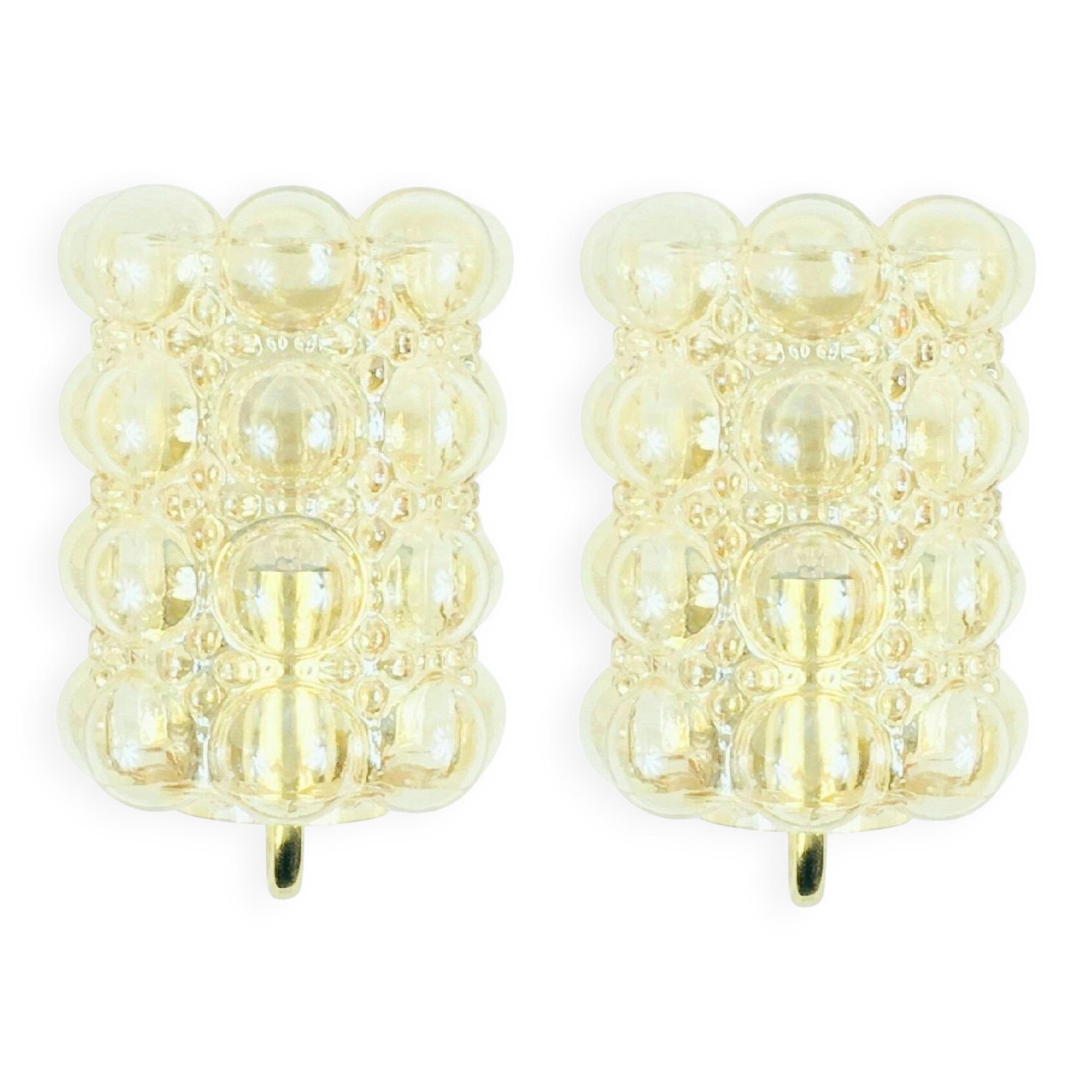 Pair Of Mid Century Bubble Glass Wall Lights - H. Tynell for Limburg, 1960s