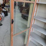 Magnificent pair of green painted fir bookcase display cabinet early 20th century