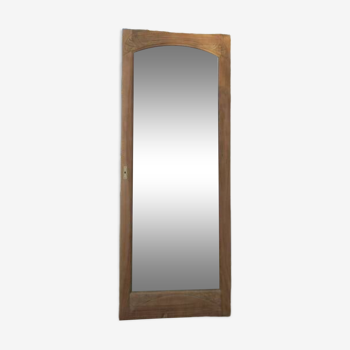 Beveled mirror solid wood door frame carved air-gummed