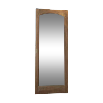 Beveled mirror solid wood door frame carved air-gummed